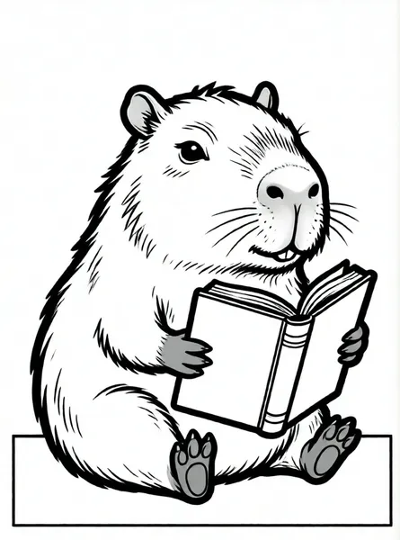 capibara leyendo un libro mágico