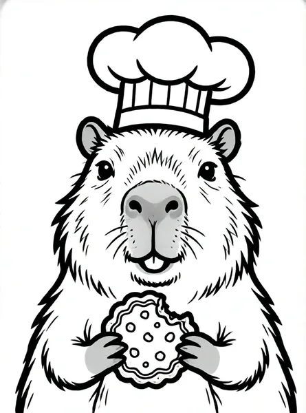 capibara chef cocinando galletas