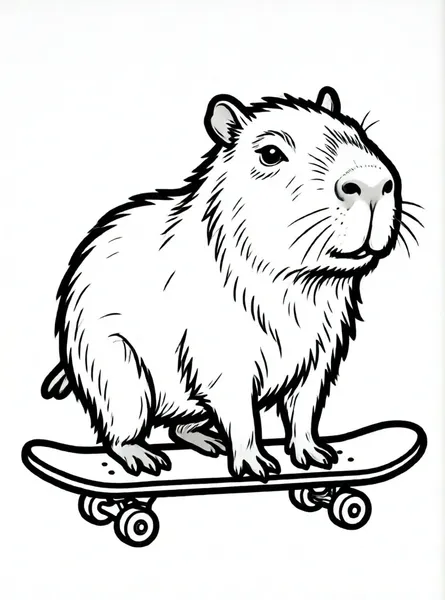 capibara sobre un monopatín