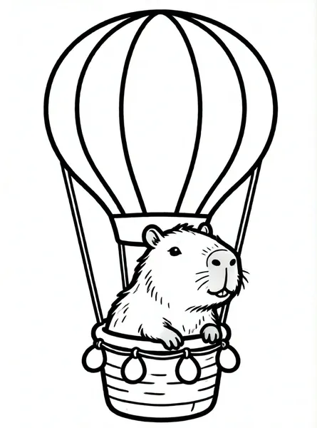 capibara en globo aerostático