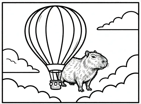 capibara en globo aerostático