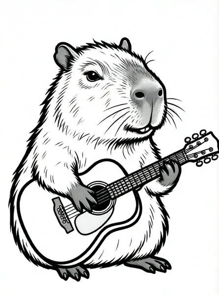 capibara tocando la guitarra