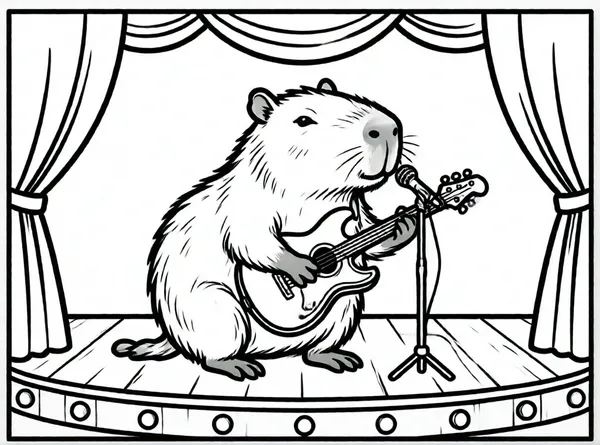 capibara tocando la guitarra