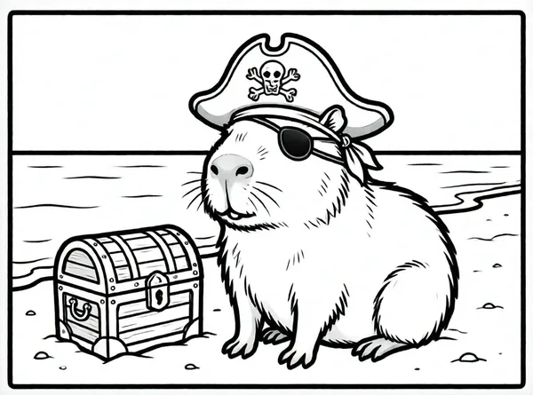 capibara pirata con parche