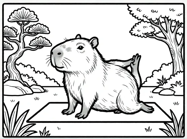 capibara haciendo yoga zen