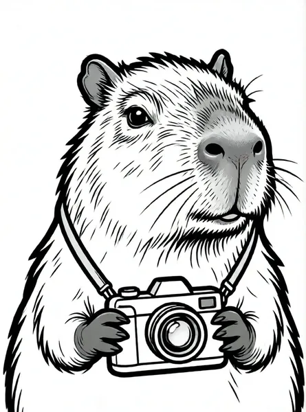 capibara fotógrafo con cámara