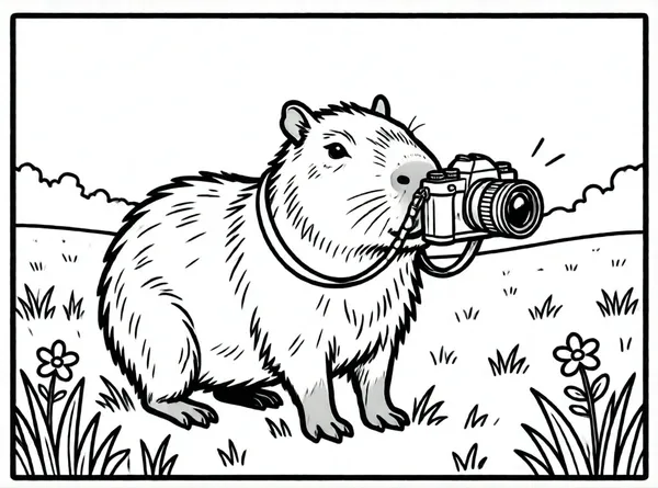 capibara fotógrafo con cámara
