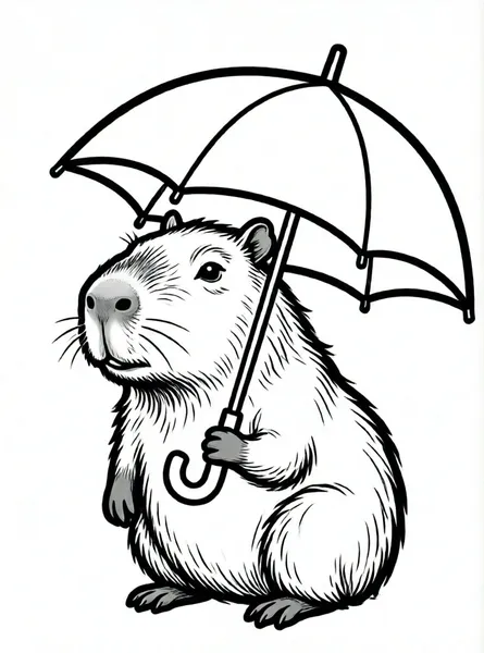 capibara bajo la lluvia