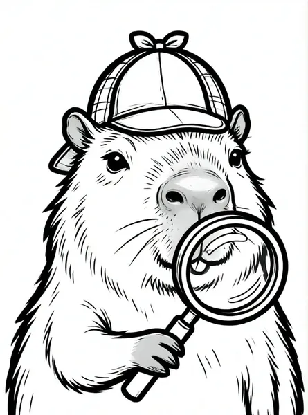 capibara detective con lupa