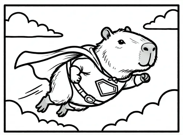 capibara superhéroe con capa