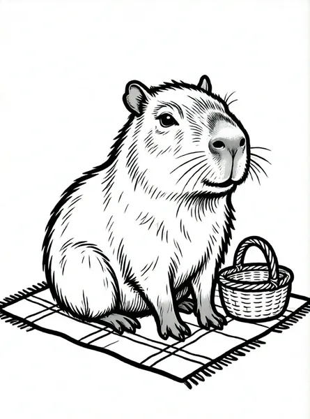 capibara de picnic divertido