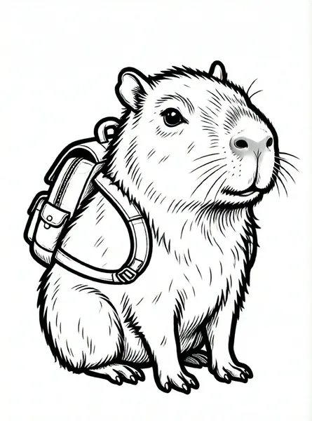 capibara estudiante con mochila