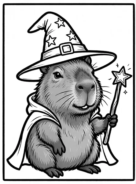 capibara mago con varita