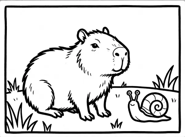 capibara con caracol pequeño