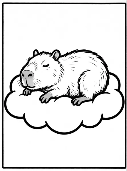 capibara flotando en nube