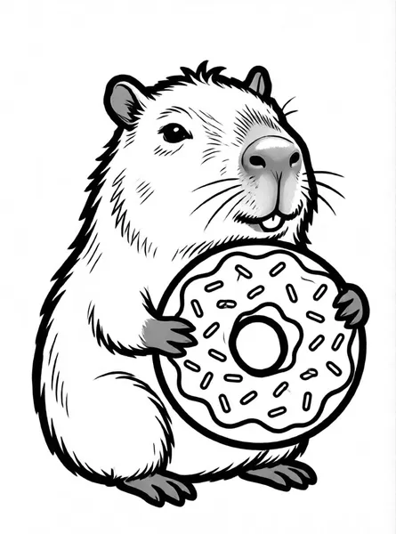 capibara con dona deliciosa
