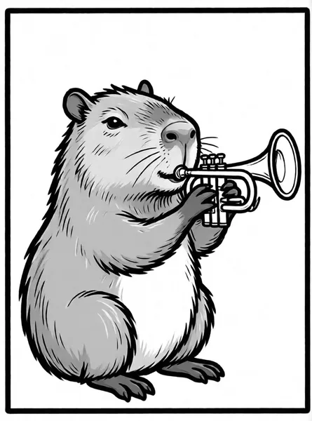 capibara tocando trompeta