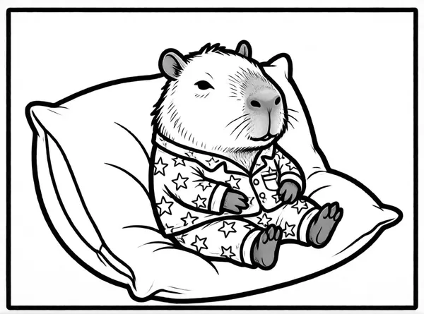 capibara con pijama estrellado