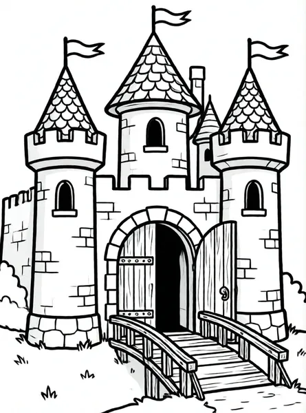 castillo con puerta abierta