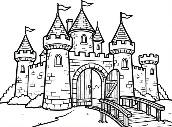 castillo con puerta abierta