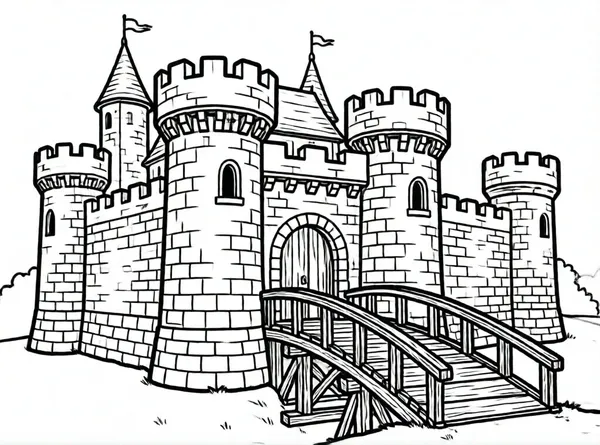 castillo con puente levadizo