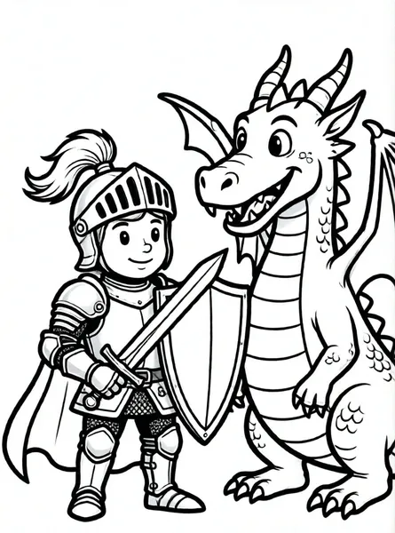 caballero enfrentando dragon sonriente