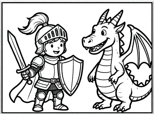 caballero enfrentando dragon sonriente