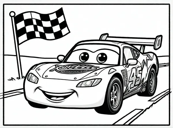 el coche de carreras sonriente