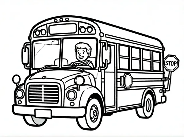 autobús escolar sonriente