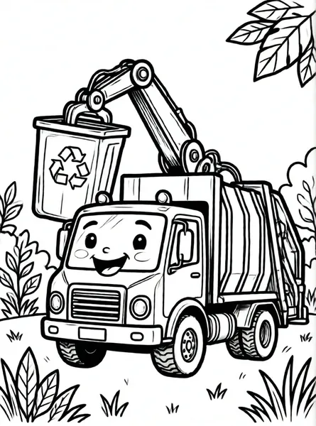 camión de basura sonriente