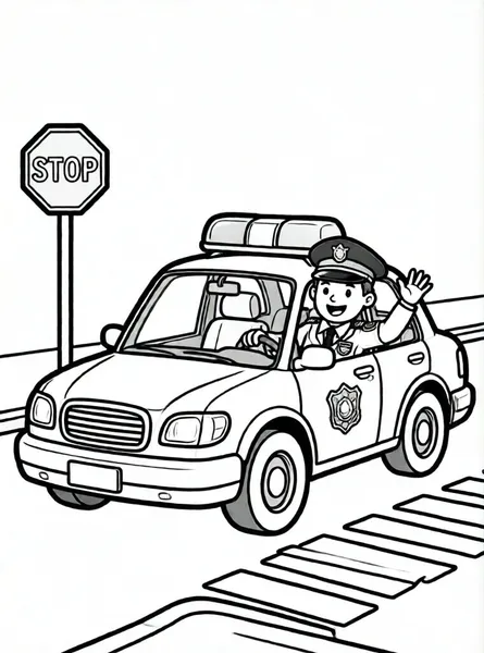 el coche de policía amigable