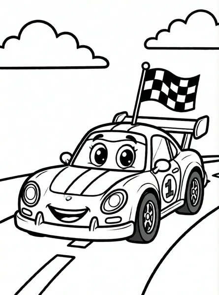 coche de carreras muy alegre