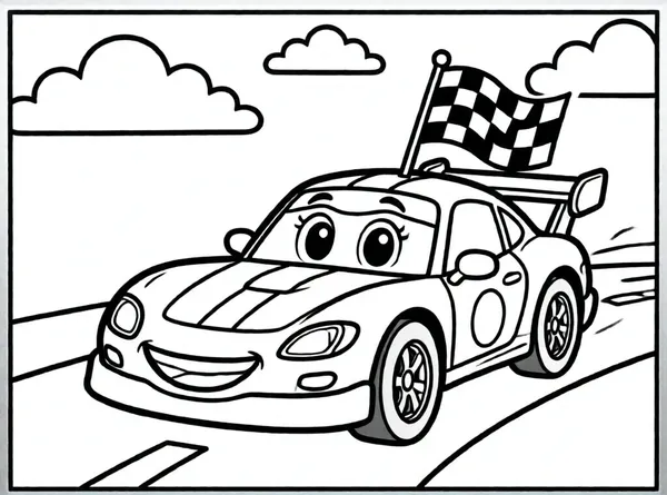 coche de carreras muy feliz