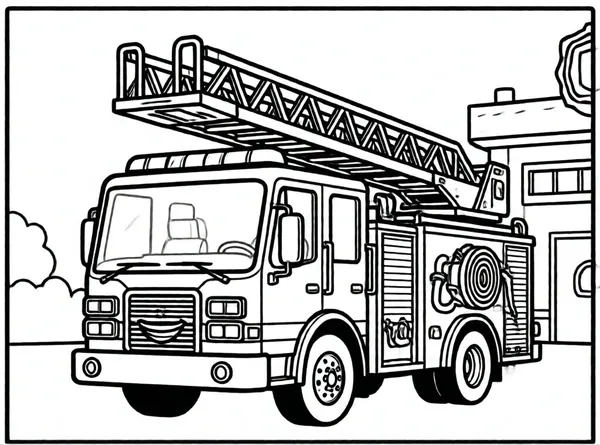 camión de bomberos feliz