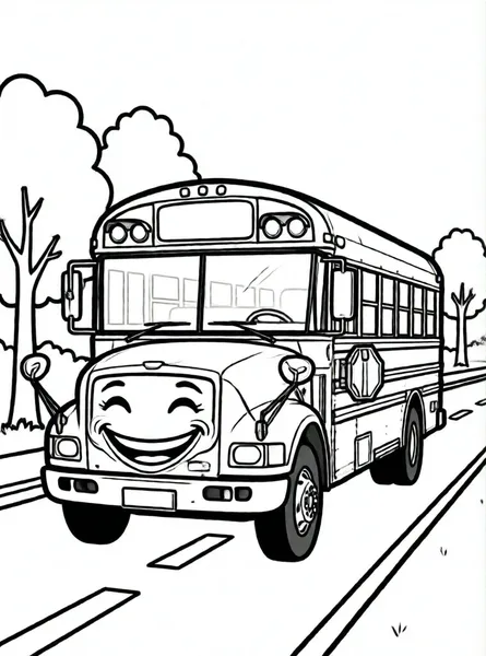 el autobús escolar sonriente