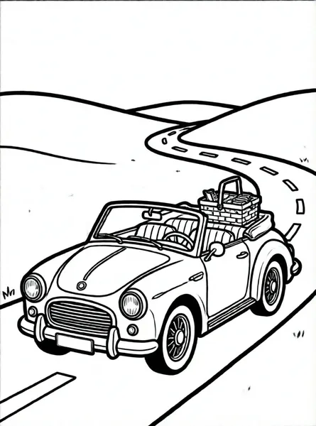 coche vintage con picnic