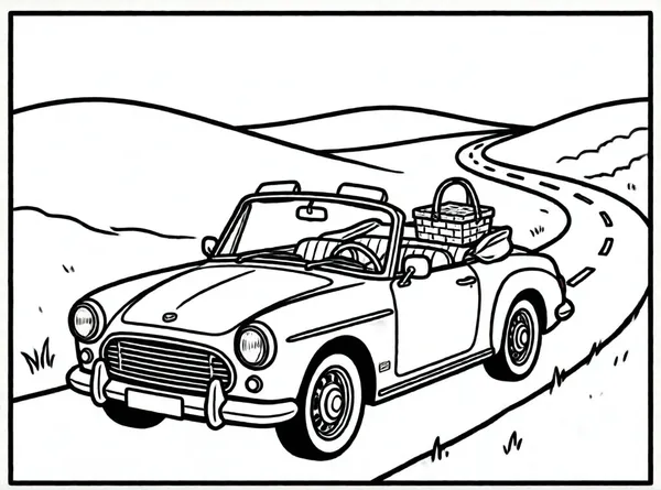 coche vintage y paseo de picnic