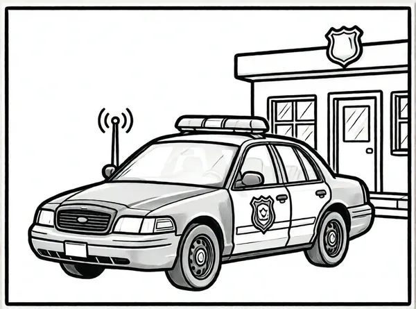 patrulla de policía y estación