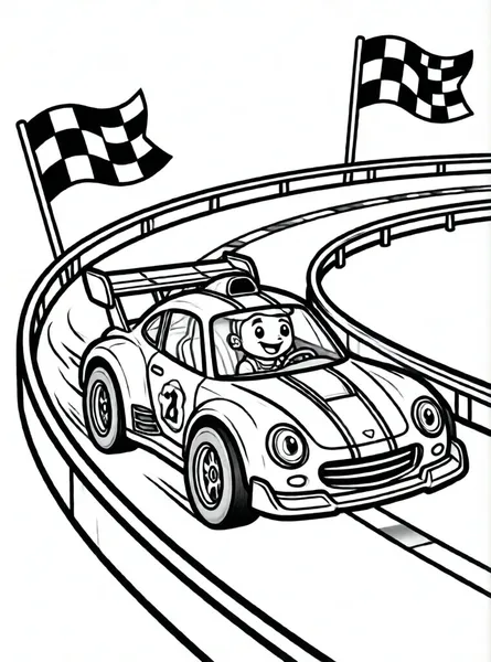 un coche de carreras alegre