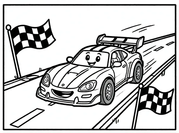 coche de carreras feliz