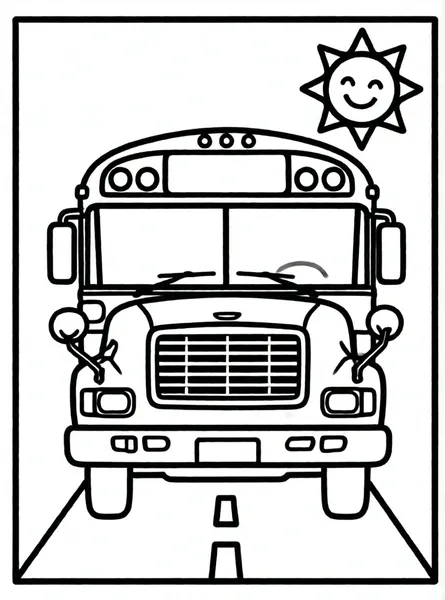 el autobús escolar y el sol