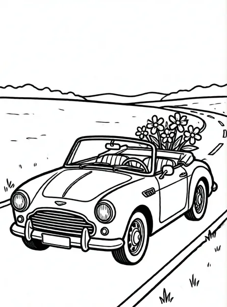 coche vintage con flores