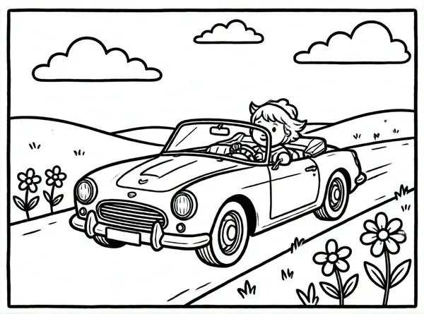 coche vintage en la colina
