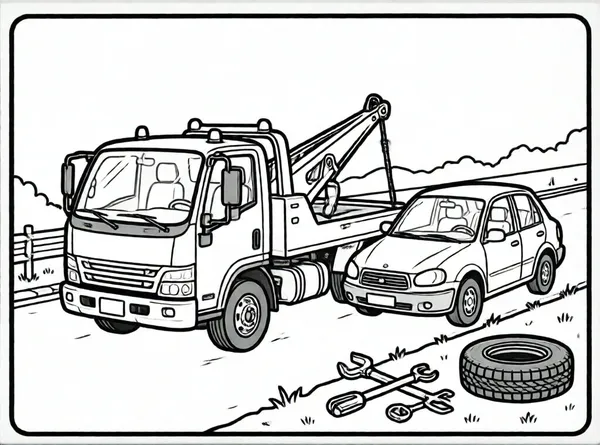 camión de remolque y coche