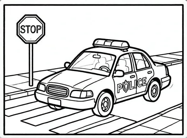 el coche de policía amigable