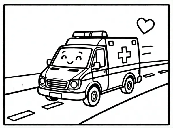 ambulancia alegre en la carretera