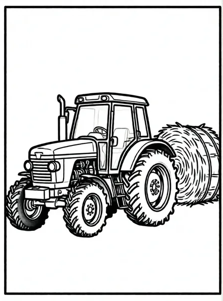 tractor de granja con heno