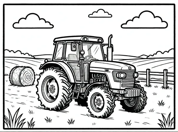 el tractor de la granja