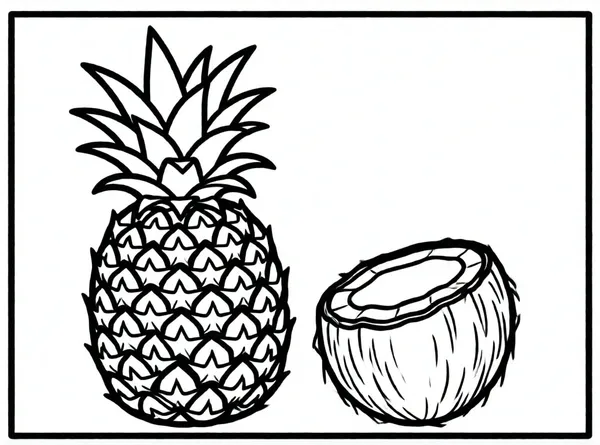 piña tropical con hojas