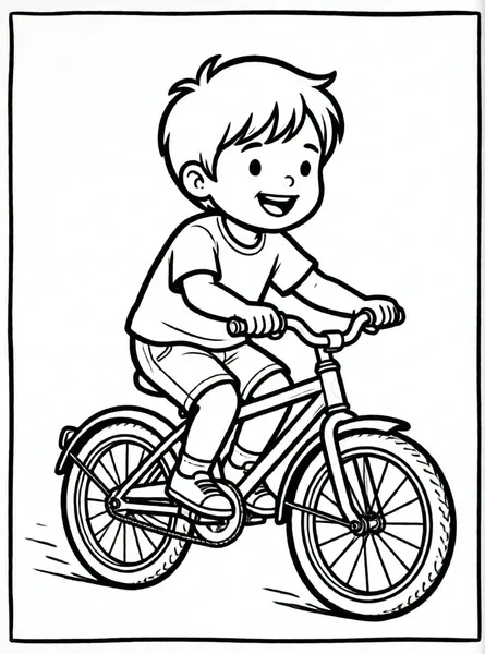 niño montando en su bicicleta
